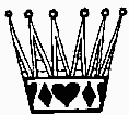 Корона с изображением четырех карточных мастей.